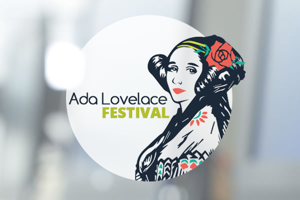 Logo des Festivals mit  Portrait von Ada Lovelace